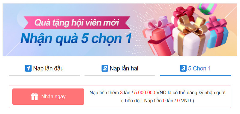 Chương trình khuyến mãi KUBET chọn 1 trong 5