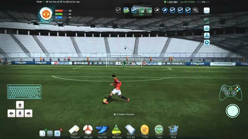 Cách chơi game FIFA online 4 là dùng các phím để điều khiển trận đấu